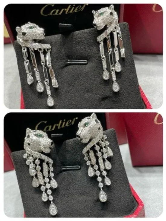 Cartier's Panther Motif Tassel Drop Earrings - Picture 7 of 10